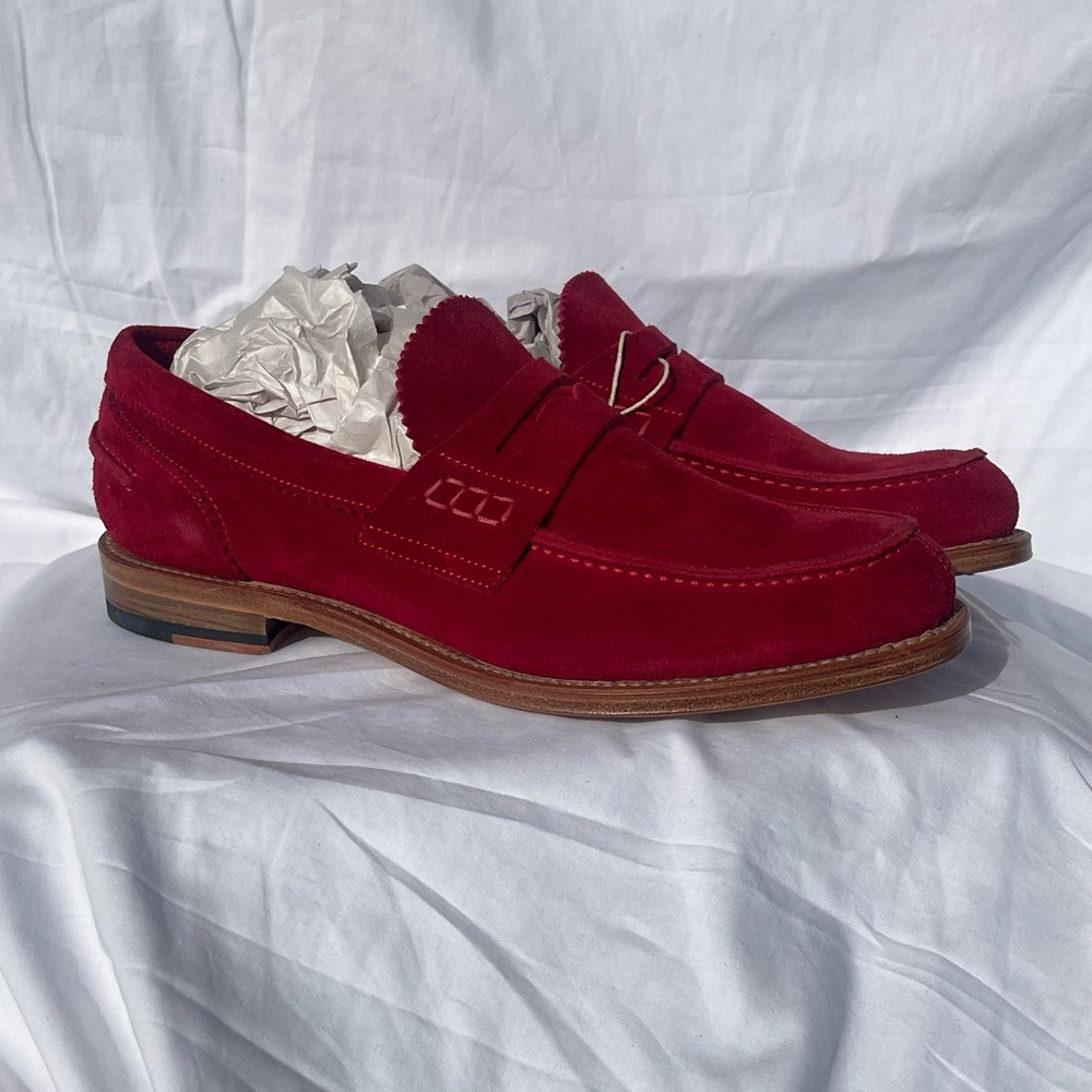 Ortigini red suede loafers